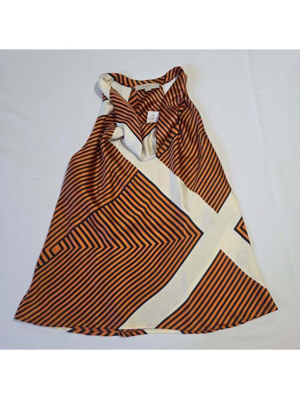 LOFT geometric striped halter top, blouse, shirt size M